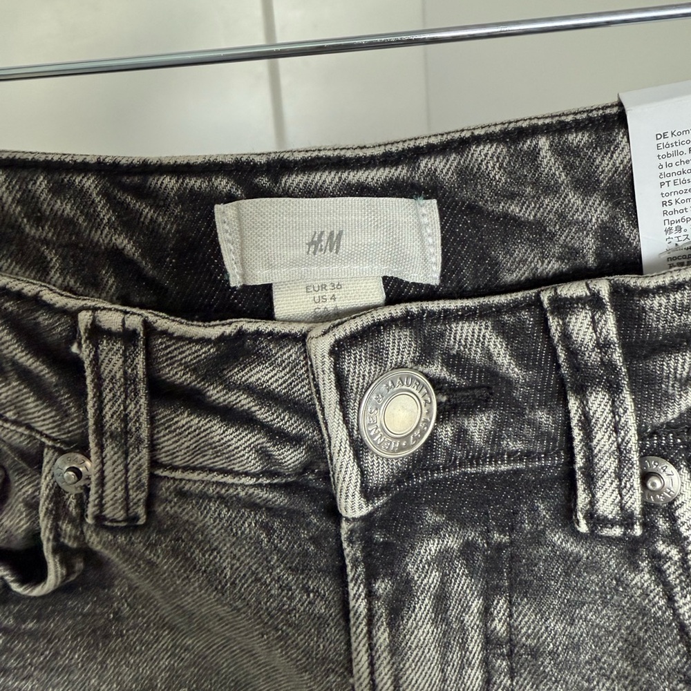 H&M Slim Regular Waist Gray Women's Jeans Ankle Length - Picture 4 of 6